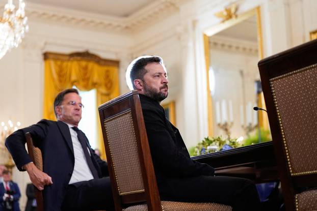U.S. President Trump meets with Ukrainian President Zelenskiy and European leaders, in Washington, D.C.