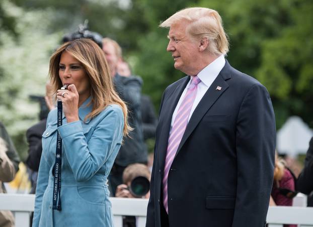 President Trump at the First Lady host the White House Easter Egg Roll