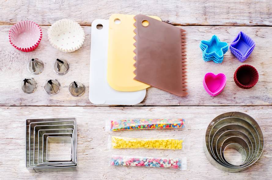 Tools,For,Baking,On,White,Wood,Background.,Tinting.,Selective,Focus