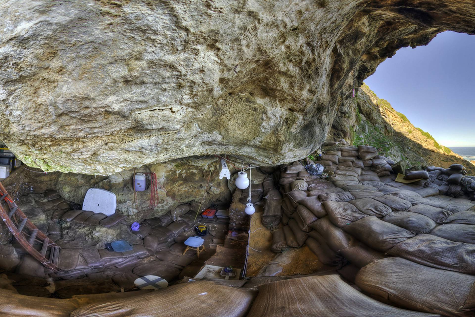 The interior of Blombos Cave on South Africa's southern coast
