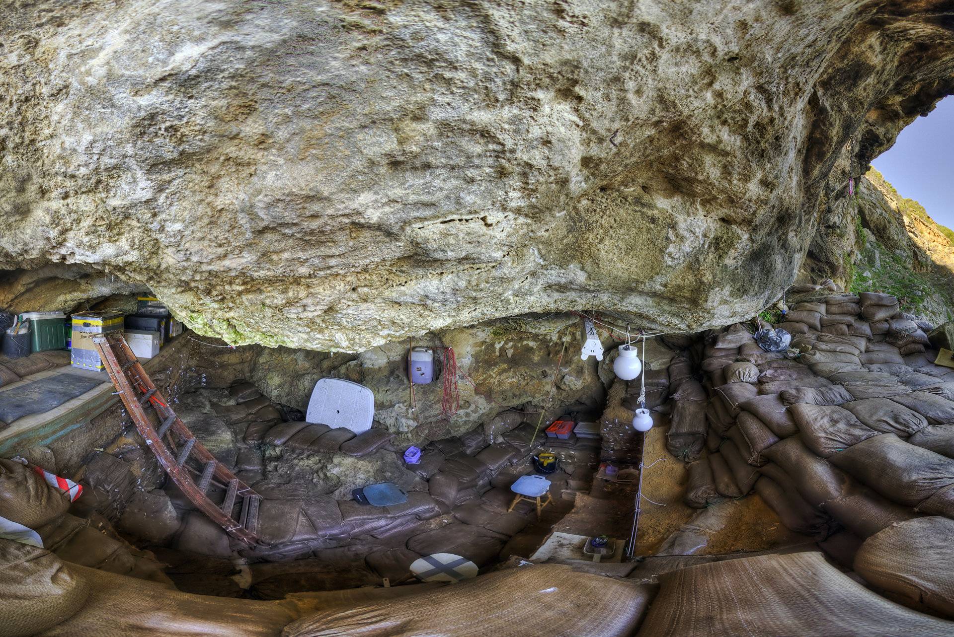 The interior of Blombos Cave on South Africa's southern coast