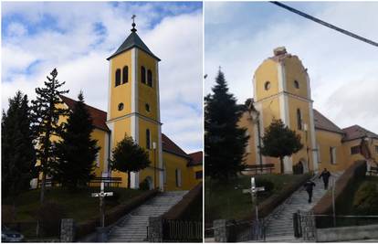 VIDEO Uništena župna crkva u Kravarskom, ostala bez tornja