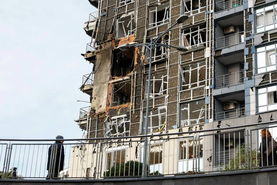 Aftermath of a Russian missile and drone attack in Kyiv