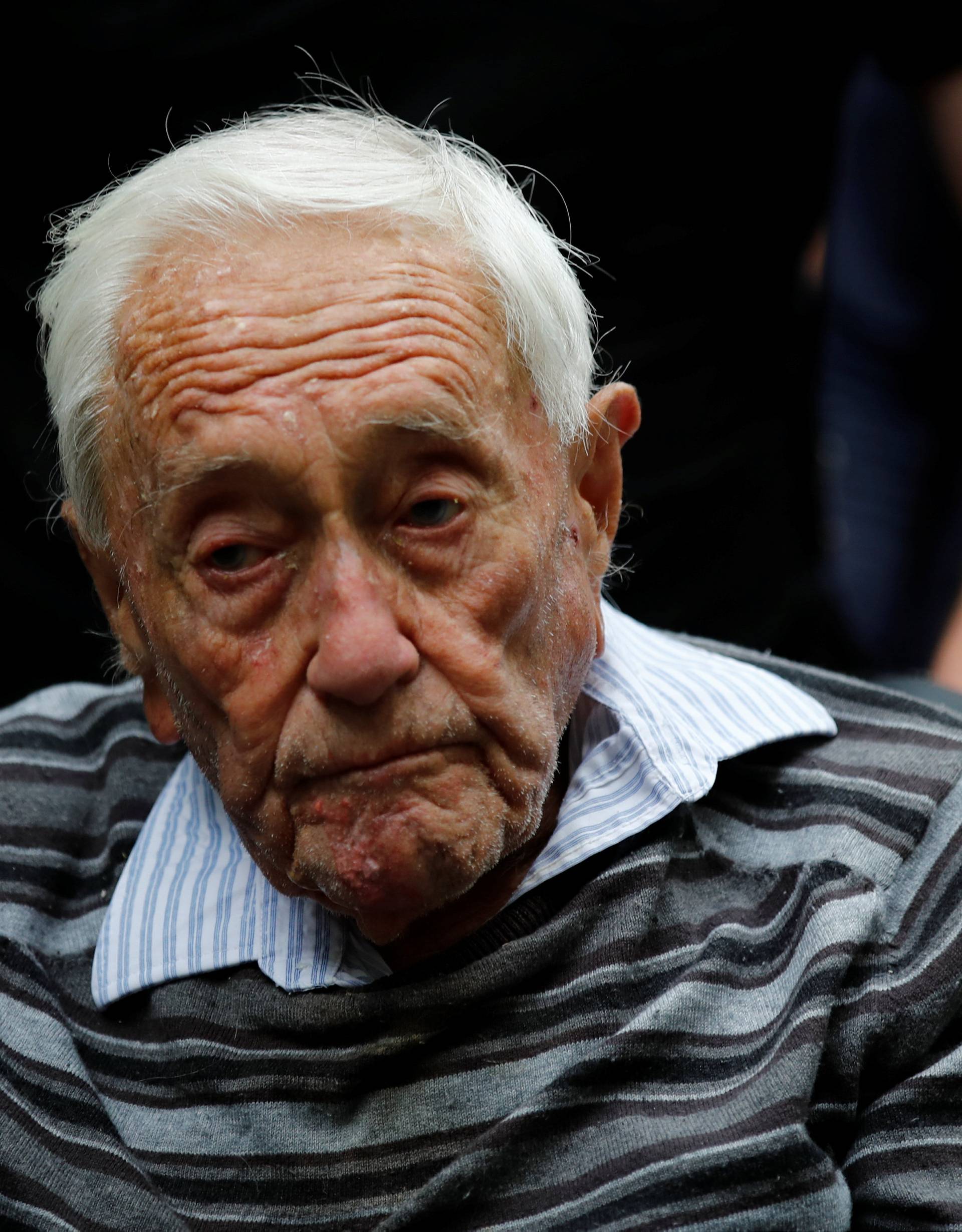David Goodall, 104, arrives to hold a news conference a day before he intends to take his own life in assisted suicide, in Basel
