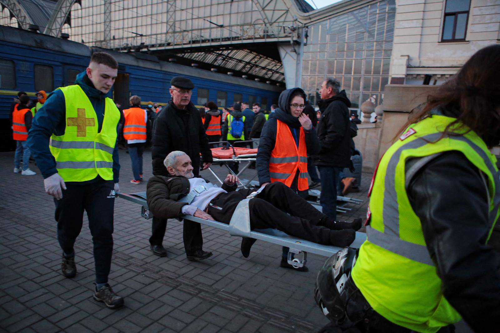 Evacuation train from Kramatorsk, arrives in Lviv