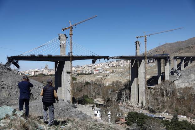 The B1 bridge damaged by a strike, as the U.S.-Israeli conflict with Iran continues, in Karaj
