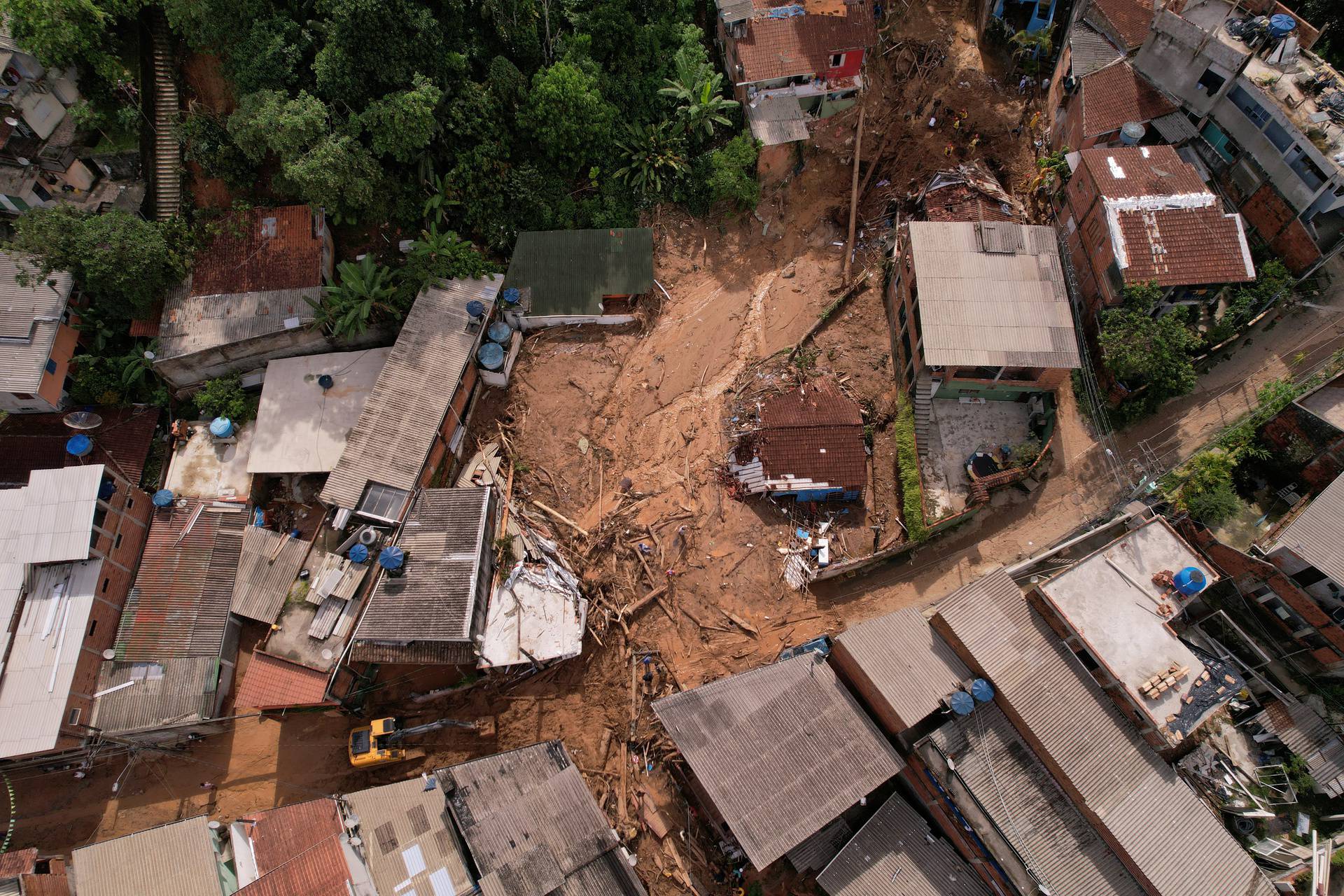 Aftermath of the severe rainfall that caused landslides in Sao Sebastiao