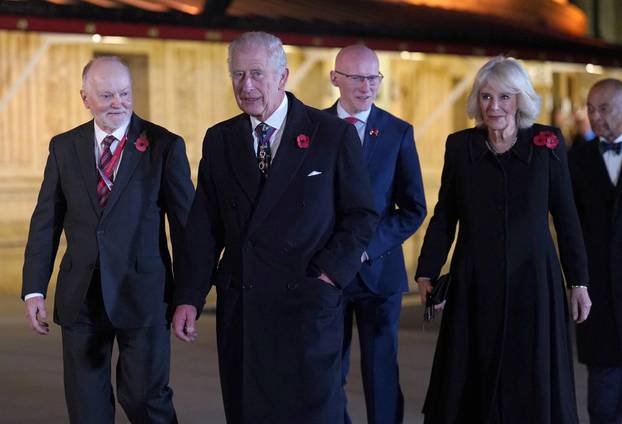 Britain's King Charles and Queen Camilla attend the Royal British Legion Festival of Remembrance, in London