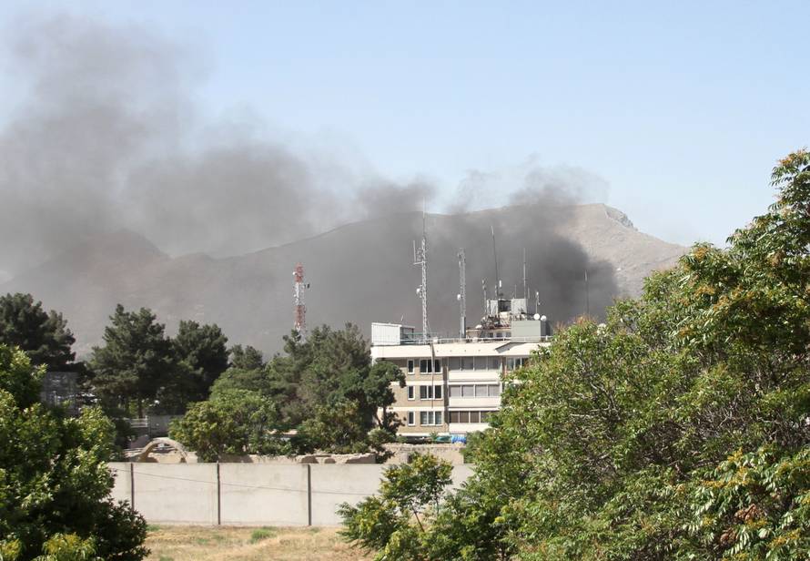 Smoke rises from the site of a blast in Kabul, Afghanistan