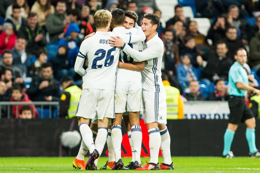 Match  of "Copa del Rey" between Real Madrid and Cultural Leonesa at Santiago Bernabeu Stadium