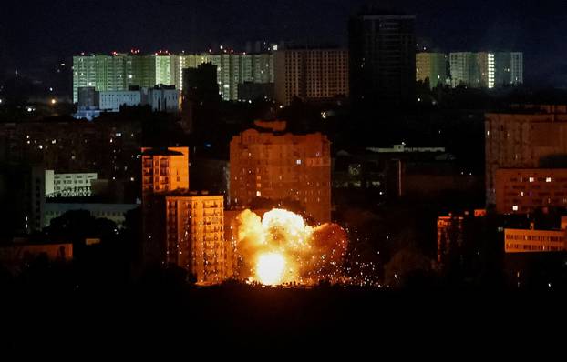 Russian drone and missile strike in Kyiv