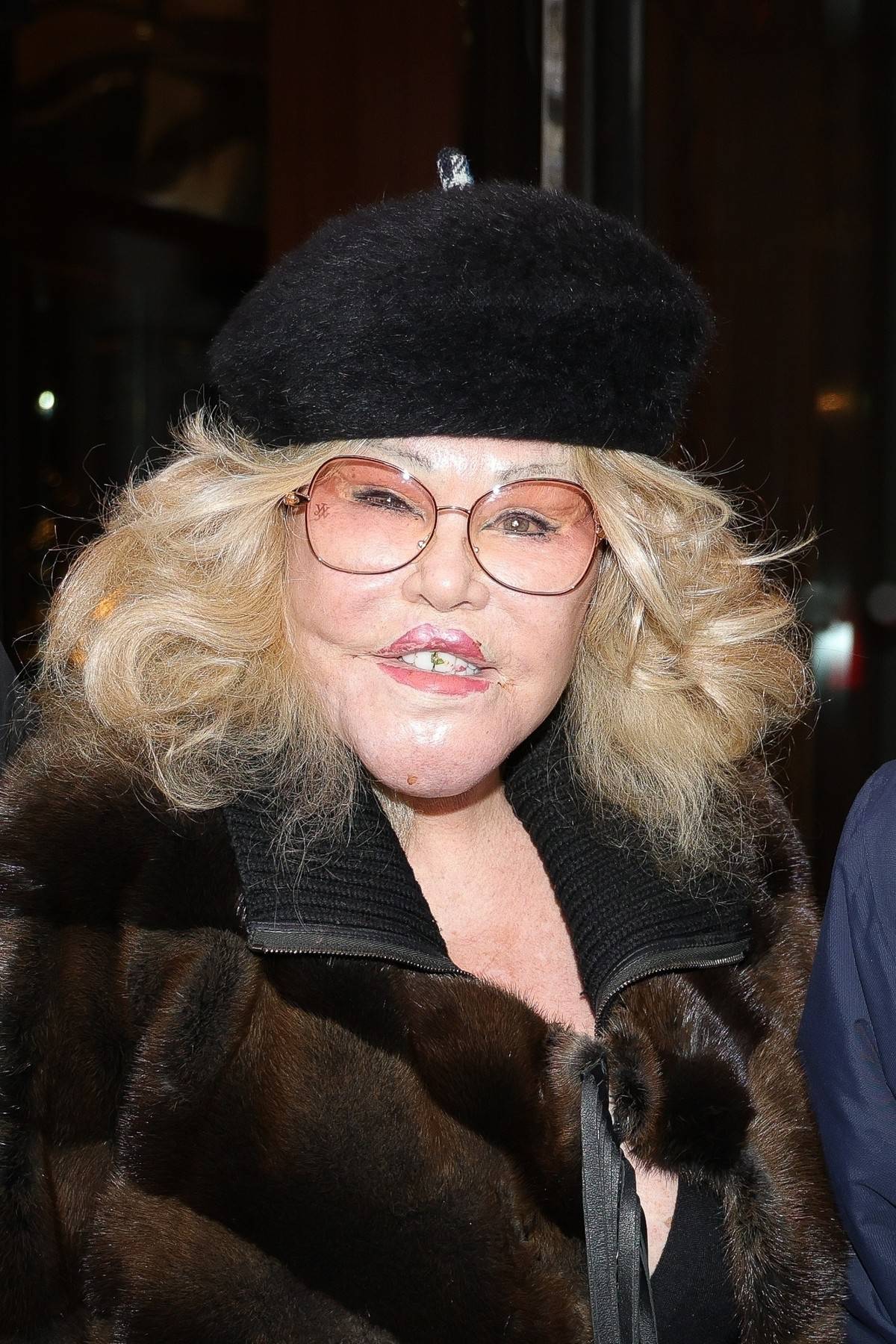 Jocelyn Wildenstein spotted after business lunch at the Royal Monceau in Paris