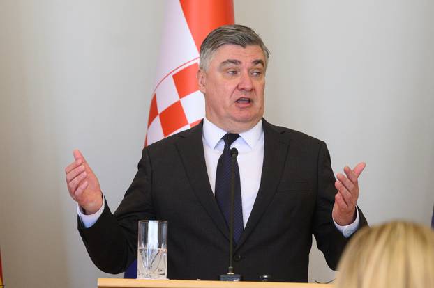 Zagreb: Izjave za medije predsjednice Sjeverne Makedonije Gordane Siljanovske-Davkove i Zorana Milanovića