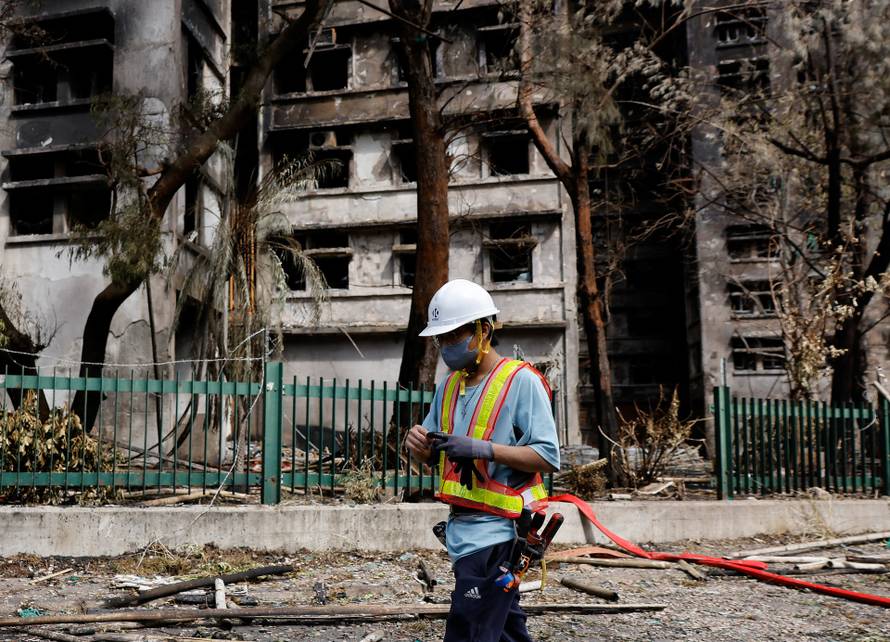 Aftermath of a deadly fire at the Wang Fuk Court housing complex in Hong Kong