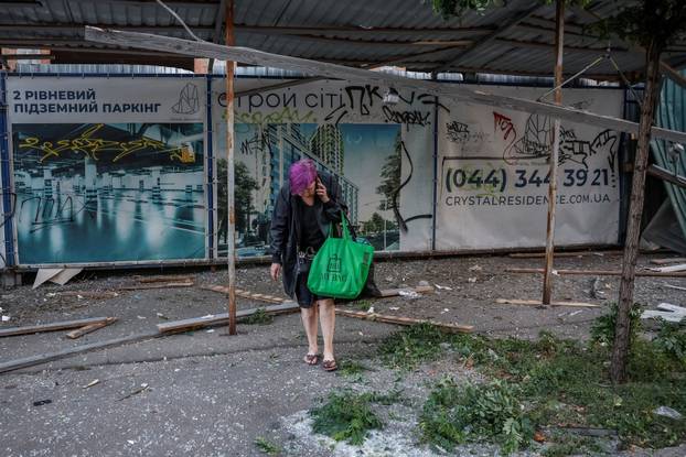 Aftermath of a Russian missile and drone attack in Kyiv