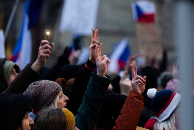 A demonstration in support of Czech President called "We stand for our President" in Prague