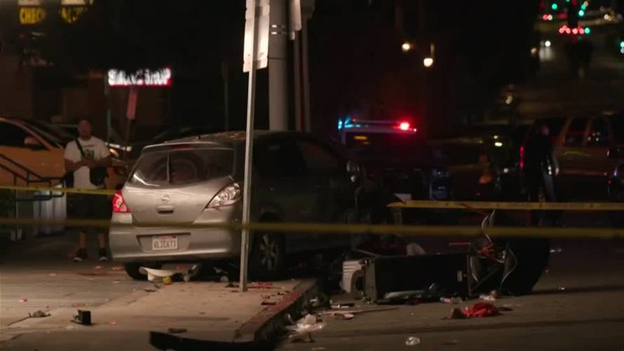 At least 30 injured after vehicle plows into crowd in Los Angeles, fire department says