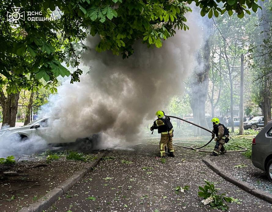 Aftermath of a Russian drone attack in Odesa