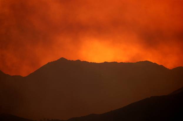 Wildfire rages in the Larnaca mountain region