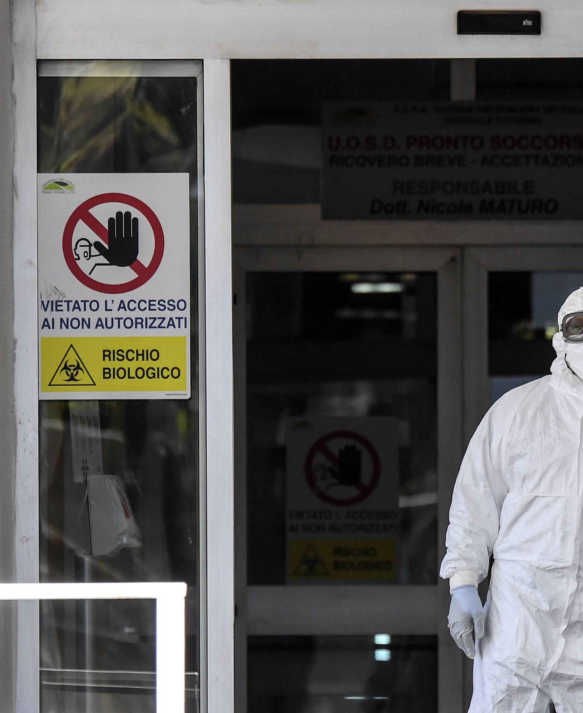 Doctor with a mask at the Cotugno hospital emergency room for infectious diseases, in Naples city.