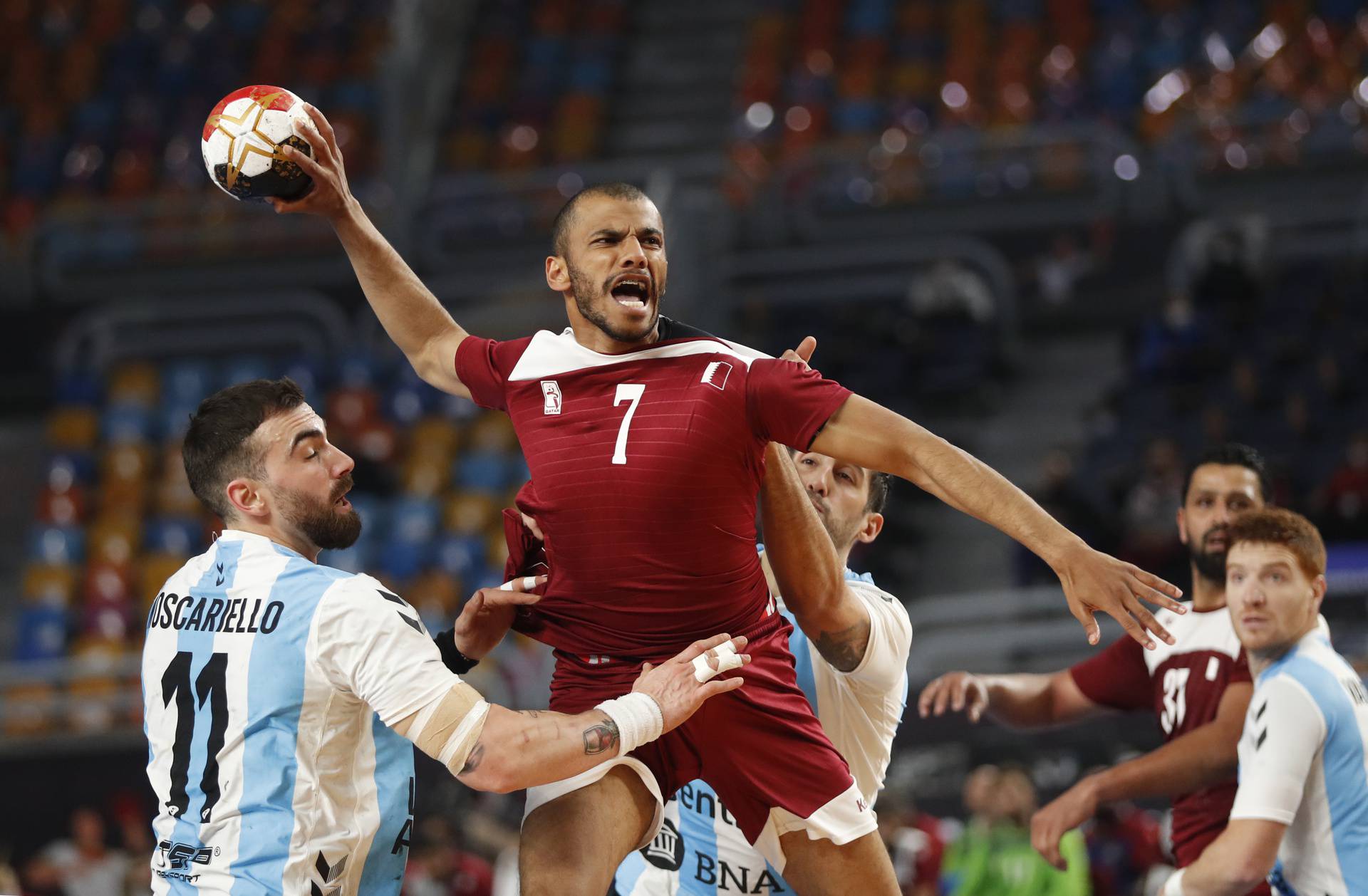 2021 IHF Handball World Championship - Main Round Group 2 - Argentina v Qatar