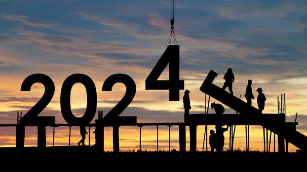 Construction,2024,Concept,,silhouette,Of,Staff,As,A,Team,To