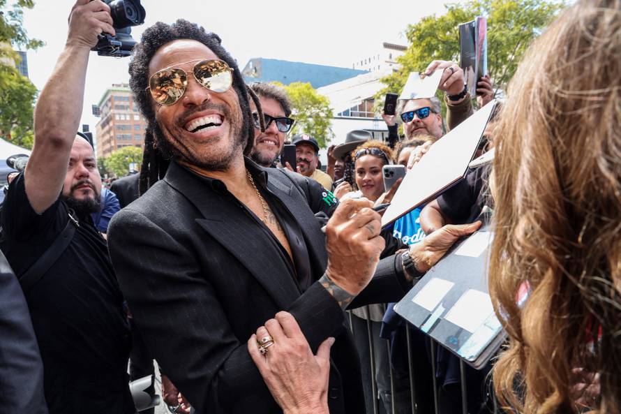Singer-songwriter Lenny Kravitz unveils his star on the Hollywood Walk of Fame in Los Angeles