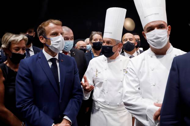 French President Macron visits the International Catering, Hotel and Food Trade Fair (SIRHA) in Lyon