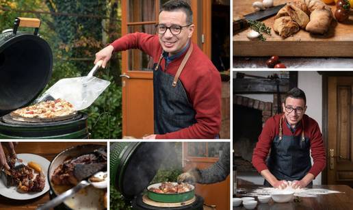 Na kamado roštilju ispekli smo finu pizzu, štrudlu i teletinu...