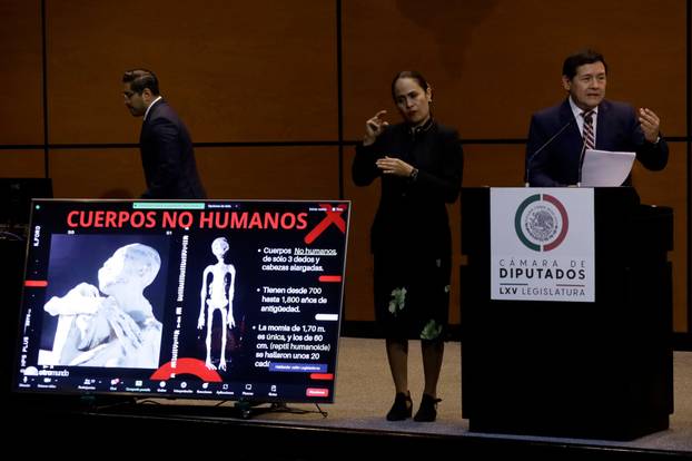 Jaime Maussan presents public hearing on UFOs in the Chamber of Deputies of Mexico, Mexico City, Mexico City, Mexico - 12 Sep 2023