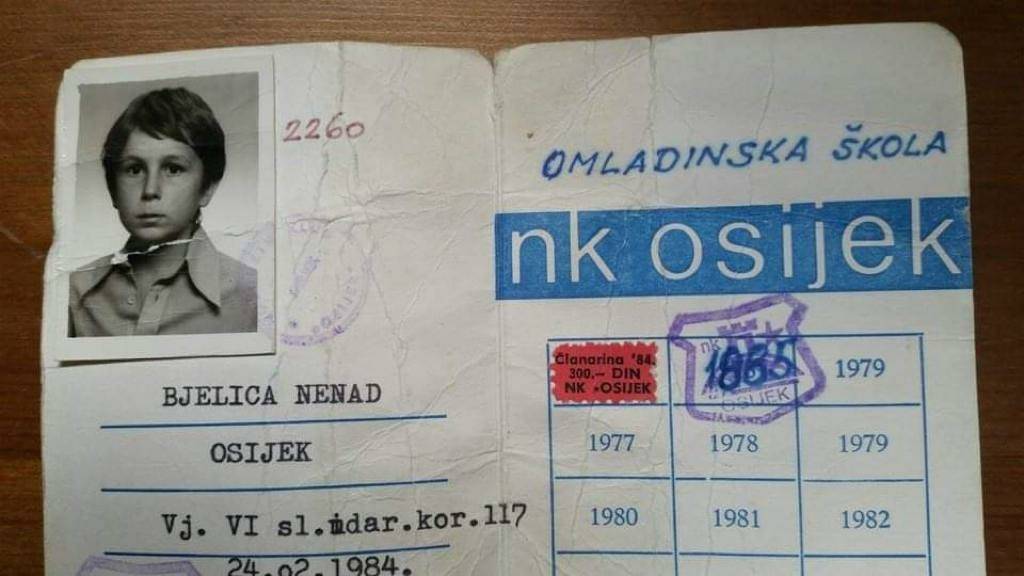 Kako je počelo: Bjelica objavio iskaznicu Osijeka iz davne '84.