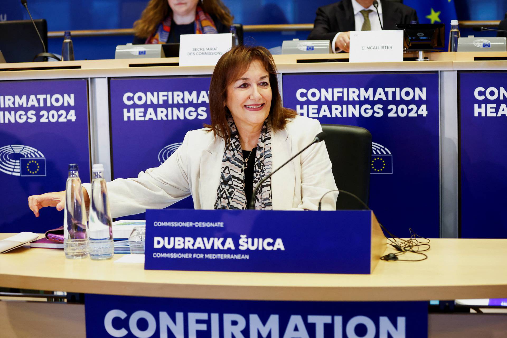 EU Commissioner for the Mediterranean Suica faces parliamentary hearing