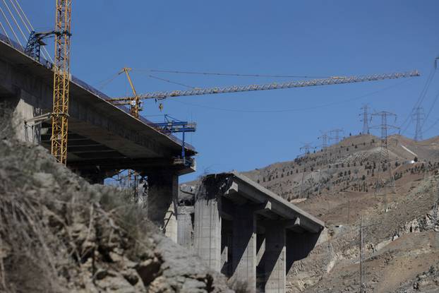 The B1 bridge damaged by a strike, as the U.S.-Israeli conflict with Iran continues, in Karaj