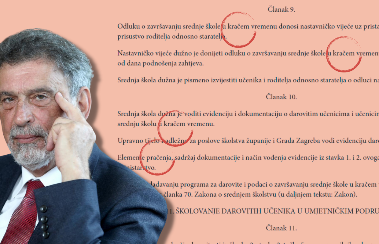 Ovo je Vladin službeni pravilnik o školovanju darovitih učenika. Pogledajte ovu nepismenost