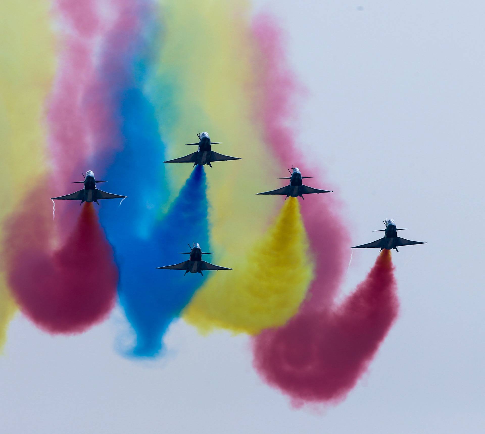 China's J-10 fighter jets perform during an air show, the 11th China International Aviation and Aerospace Exhibition in Zhuhai