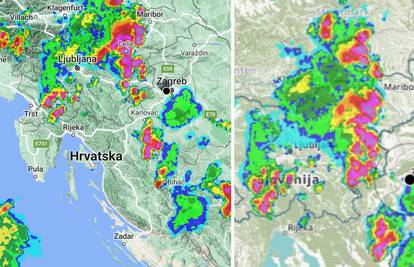 Nevrijeme je na putu prema sjevernoj i središnjoj Hrvatskoj: Pogledajte radarske slike oluje