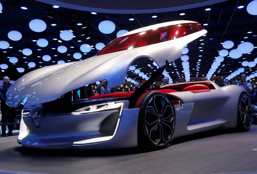 A Renault Trezor car is displayed at the Mondial de l'Automobile, Paris auto show, during media day in Paris