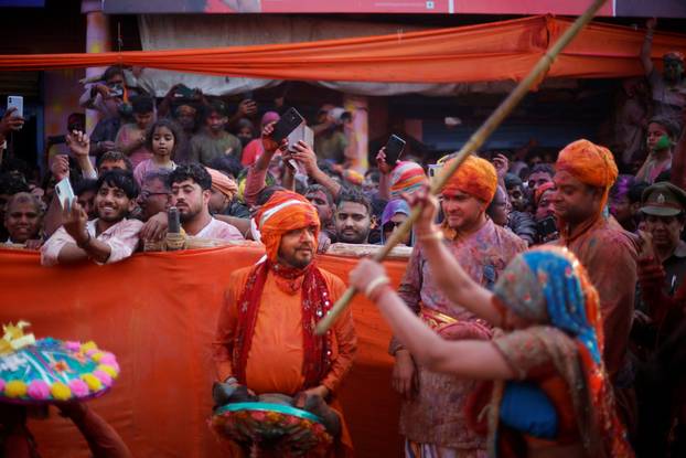 "Lathmar Holi" celebrations in Nandgaon