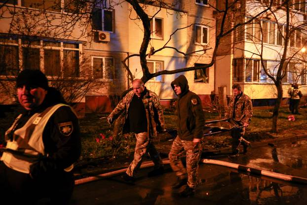 Aftermath of a Russian missile and drone attack in Kyiv