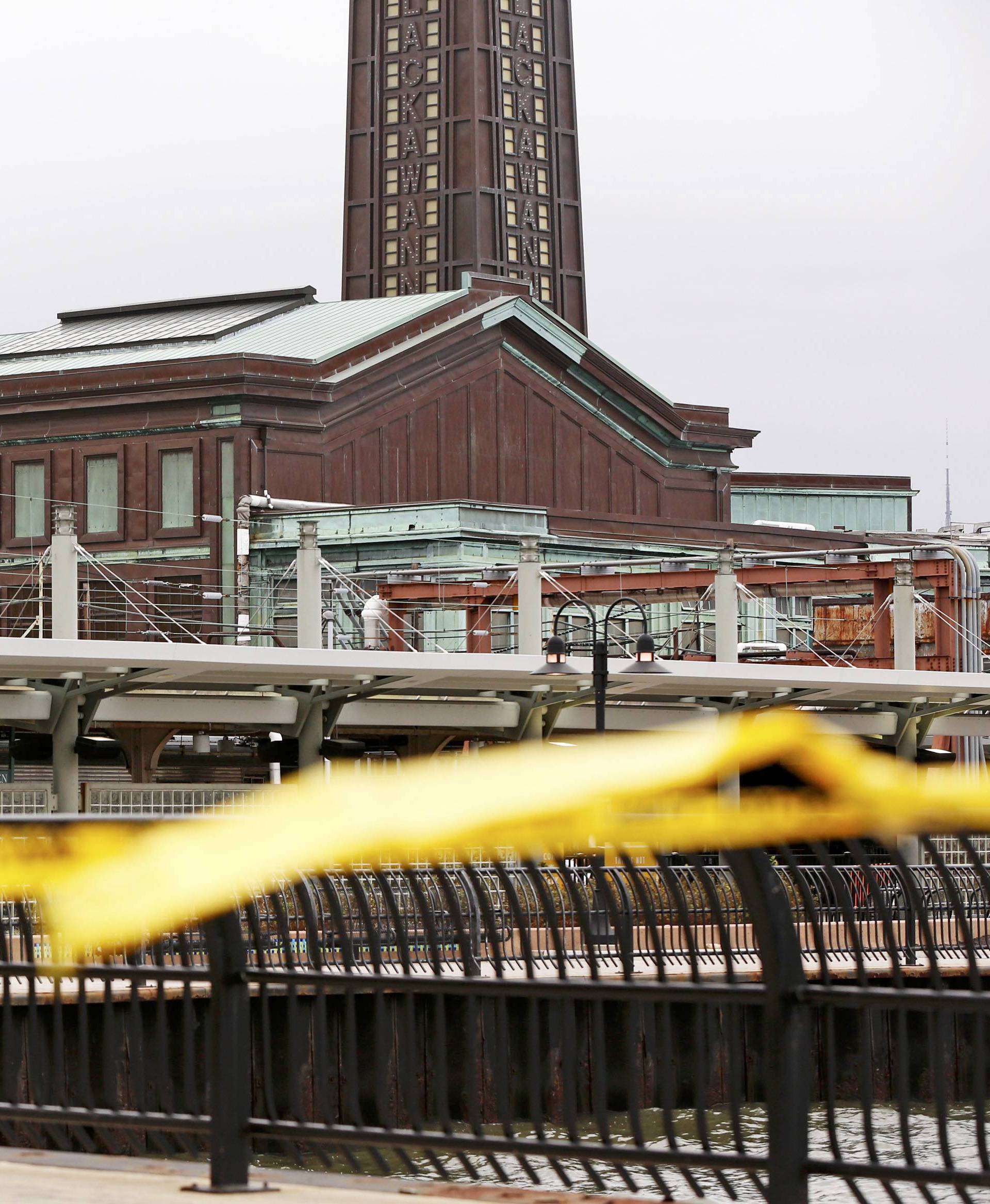 The Hoboken, New Jersey train station, scene of a train crash where a New Jersey Transit train derailed and crashed through the station, injuring more than 100 people, is pictured in Hoboken