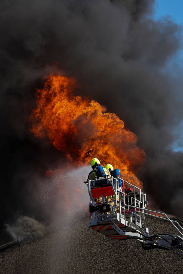 Fire at an apartment building, in Berlin