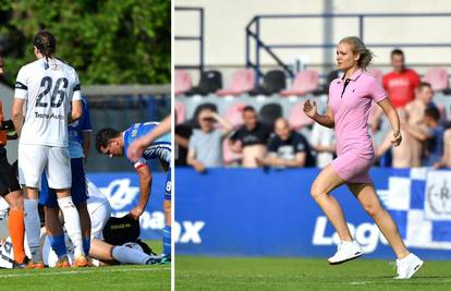 Publika je nakratko zanijemila: Zabrinuta djevojka nogometaša Rudeša utrčala na travnjak...