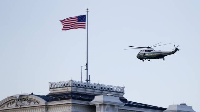 U.S. President Donald Trump departs the White House, in Washington