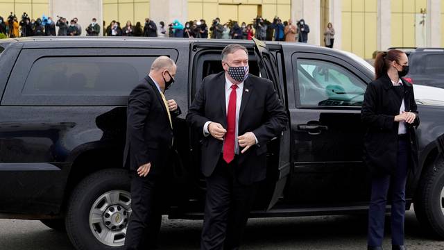 U.S. Secretary of State Mike Pompeo leaves Georgia