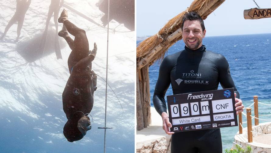 VIDEO Senzacionalni Riječanin zaronio 103 metra bez peraja i postavio novi svjetski rekord!