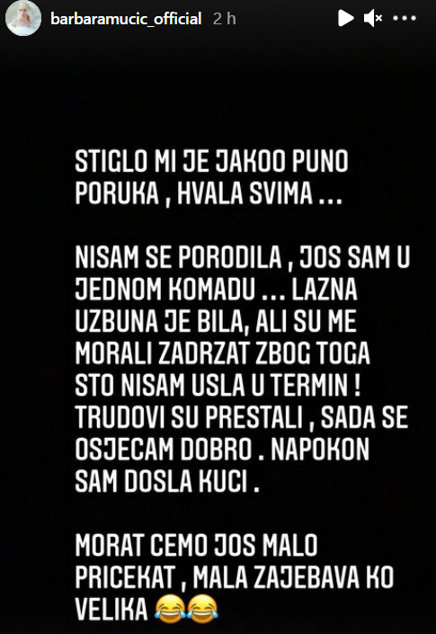 Barbara iz 'Savršenog' završila u bolnici: 'Lažna uzbuna, morat ćemo ipak još malo pričekati...'