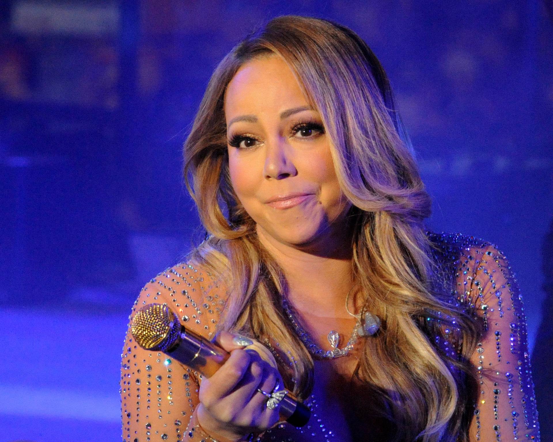 Mariah Carey performs during a concert in Times Square on New Year's Eve in New York