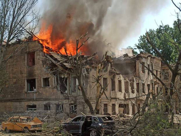 Aftermath of a Russian military strike in Dnipro