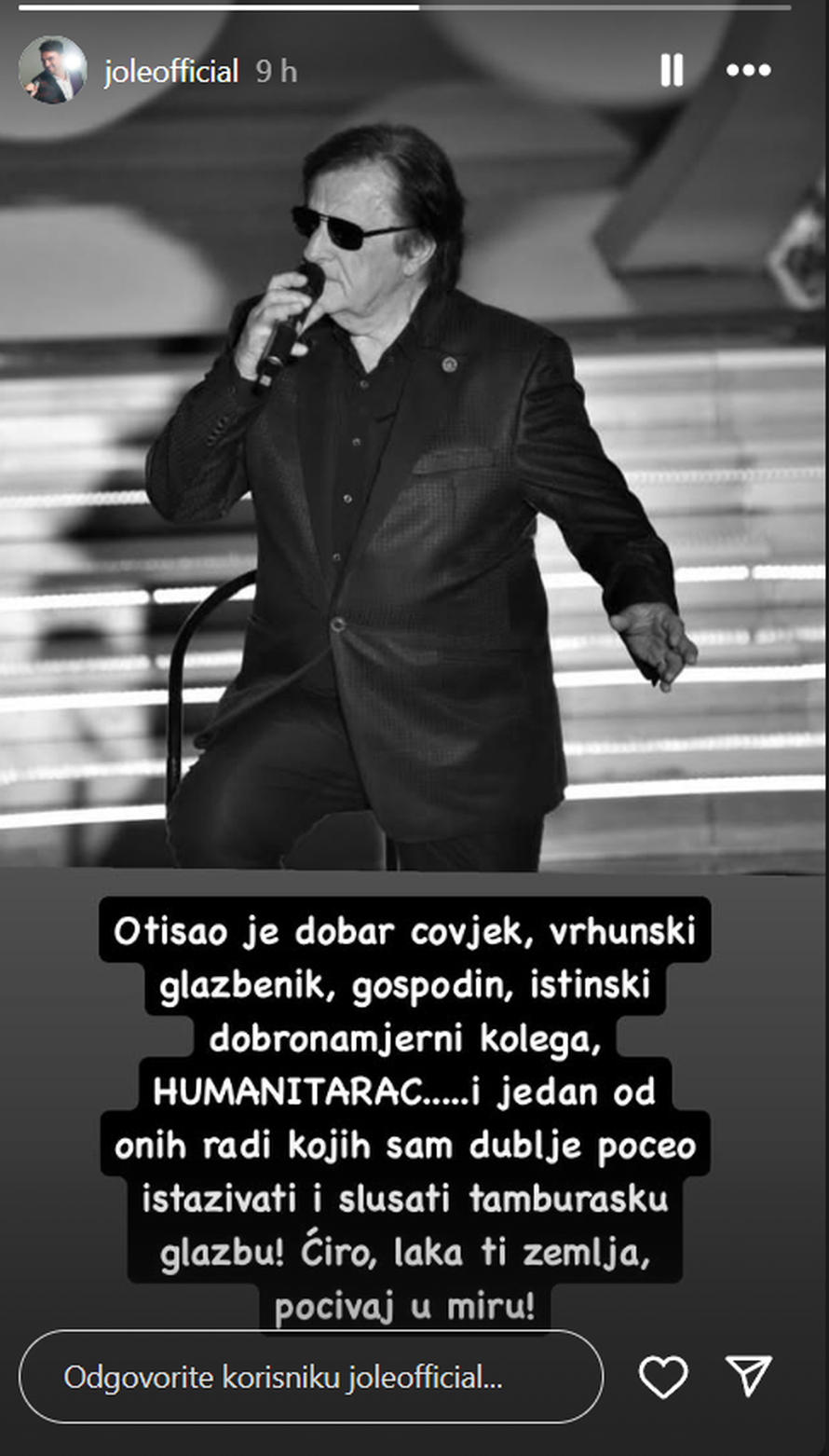 Jole se oprostio se od glazbene legende: Zbog njega sam dublje krenuo istraživati glazbu...