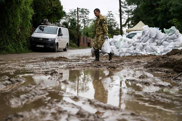 Flooding Danube in Hungary